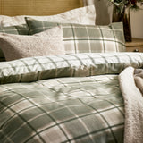 Braemar Check King Size Duvet Set Green/Natural