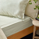 Hebden Melange Stripe Pillowcase Pair Forest