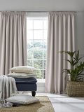 Stephanie Dove Grey Blackout Lined Header Tape Curtains (64"x54")