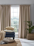 Stephanie Natural Blackout Lined Header Tape Curtains (64"x54")
