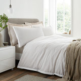 Seersucker Woven Stripe Natural Super King Duvet Set