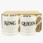 Black Toast King & Queen Set Of 2 1/2 Pint Mugs Boxed