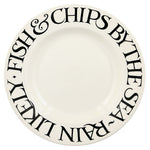 Black Toast Fish & Chips 10 1/2 Inch Plate 