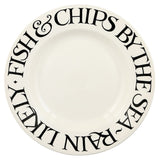 Black Toast Fish & Chips 10 1/2 Inch Plate 