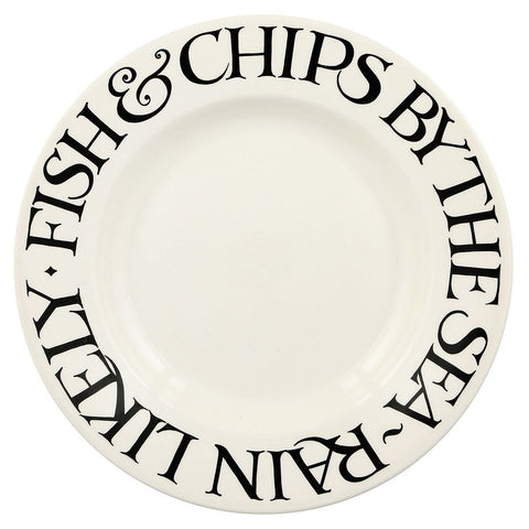 Black Toast Fish & Chips 10 1/2 Inch Plate 