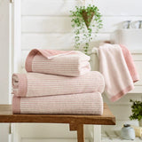 Willow Weave Stripe Bath Sheet Pink