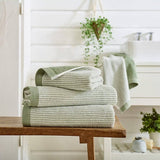 Willow Weave Stripe Bath Sheet Sage