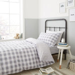 Check and Stripe Grey Single  Fitted Sheet