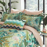 Floreana Double Duvet Cover Fig Leaf & Coral