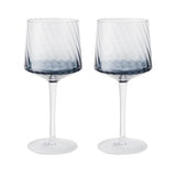 Denby Contemporary Fluted Blue Gin Glasses Set of 2