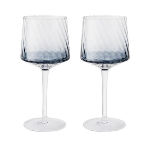 Denby Contemporary Fluted Blue Gin Glasses Set of 2