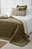 Matilda Velvet Ruffle Bedspread Olive
