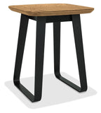 Emerson Rustic Oak & Peppercorn Square Lamp Table