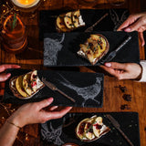4 Mini Slate Cheese Board & Knives - Country Animals