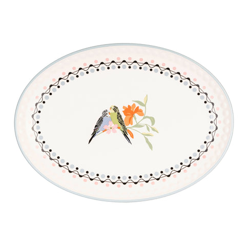 Painted Table Ceramic Oval Platter 36cm