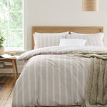 Ashford Stripe Natural Single Duvet Cover Set