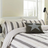 Cooper's Stripe Single Cover Set Grey/Linen