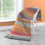 Cotton Rich Diamond Stripe Burnt Orange Throw