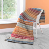 Cotton Rich Diamond Stripe Burnt Orange Throw