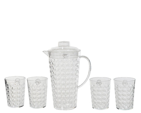 Plastic Jug & Tumbler Set - Clear