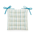 Livie Ticking Stripe Seat Pad Green