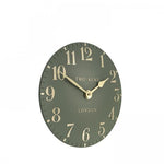 Thomas Kent 20" Arabic Clock Lichen Green