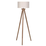 Almond Tripod Floor Lamp with Cotton Shade