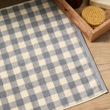 Barton Check Bath Mat Denim Blue