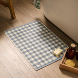 Barton Check Bath Mat Denim Blue