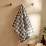 Barton Check Hand Towel Towel Denim Blue