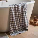 Barton Check XL Bath Sheet Towel Denim Blue
