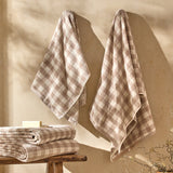 Barton Check Bath Sheet Towel Natural