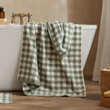 Barton Check Bath Sheet Towel Forest
