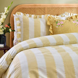 Birdie Stripe Single Duvet Set Butter Yellow