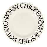 Black Toast Roast Chicken 10 1/2 Inch Plate