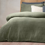 Chunky Waffle Double Duvet Set Eucalyptus