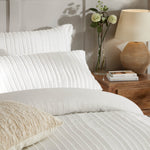 Harrison Stripe King Duvet Cover White