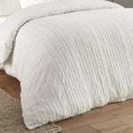 Harrison Stripe King Duvet Cover White
