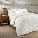 Harrison Stripe King Duvet Cover White