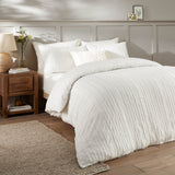Harrison Stripe King Duvet Cover White