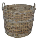 Round Basket with Ear Handles & Jute Liner - Small