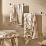 Hebden Narrow Stripe Bath Sheet Mole