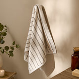 Hebden Narrow Stripe Bath Sheet Mole
