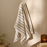Hebden Narrow Stripe Bath Sheet Olive