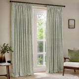 Hebden Striped Cotton Pencil Pleat 229x229 Curtains Forest Green