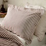 Hebden Mélange Stripe Cotton Duvet Cover Set Beetroot - Superking