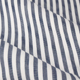 Hebden Striped Lined Eyelet Curtains Navy 168 x 183cm