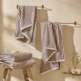 Hebden Stripe Chocolate Bath Sheet