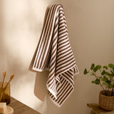 Hebden Stripe Chocolate Hand Towel