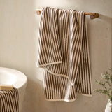 Hebden Stripe Chocolate Bath Sheet